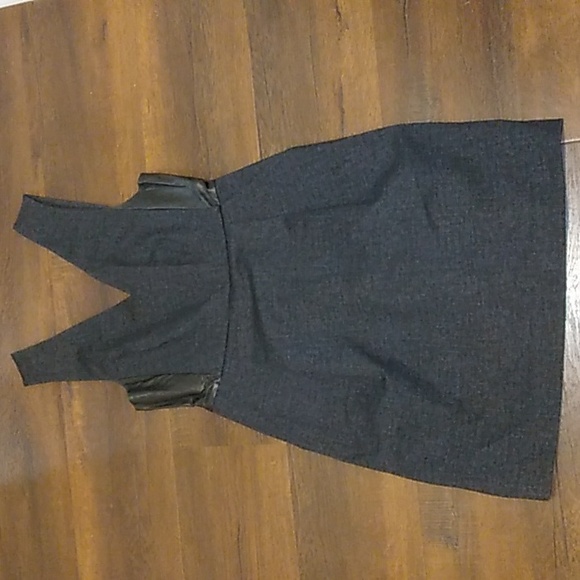 Madewell GRAY Ponte Knit Sheath Dress leather panel Jumper sz 4 Career - Picture 10 of 17